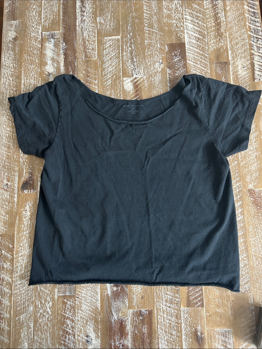 Brandy Melville Black Short Sleeve Scoop Neck Tee